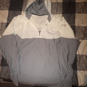 Under Armour White and Gray Windbreaker